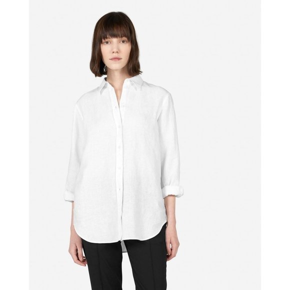 Everlane Tops - Everlane Womens The Linen Relaxed Shirt Button Down White 0